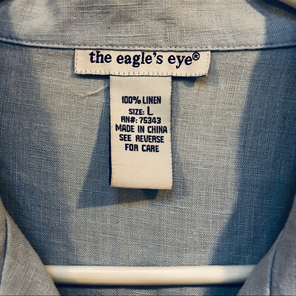 The Eagle’s Eye linen button blouse pintucked sz L - Picture 3 of 6